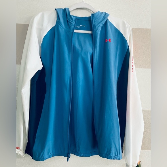 Under Armour Blue and White Windbreaker Jacket - Picture 10 of 10